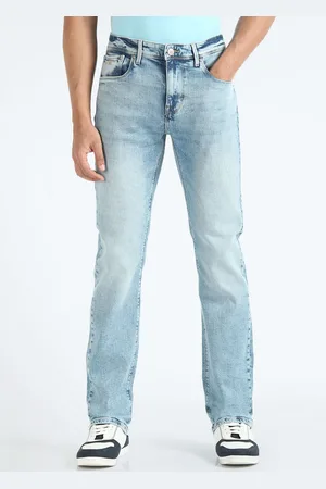 Flying Machine Men Straight Fit Heavy Fade Stretchable Jeans