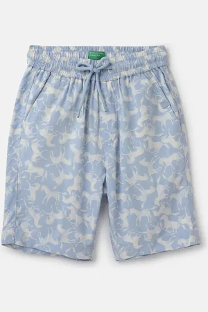 Benetton Boys Floral Printed Mid Rise Cotton Shorts