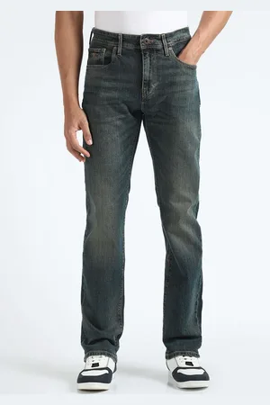 Flying Machine Men Mid Rise Straight Fit Heavy Fade Stretchable Jeans