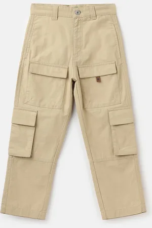 Benetton Boys Mid Rise Pure Cotton Cargos Trousers