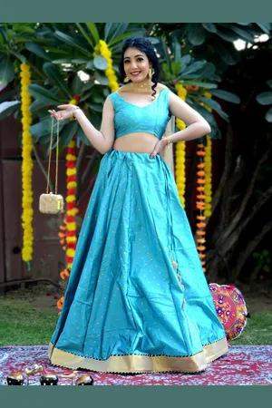 Jaipur Beads and Stones Ready to Wear Lehenga & Unstitched Blouse With Dupatta