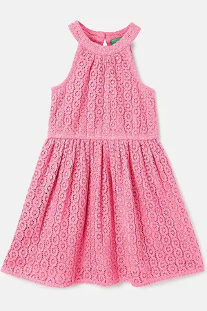 Benetton Girls Floral Fit & Flare Dress