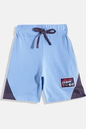 Eteenz Boys Colourblocked Justice League Printed Pure Cotton Shorts