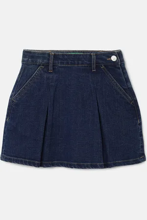 Benetton Girls A-Line Knee Length Denim Skirt
