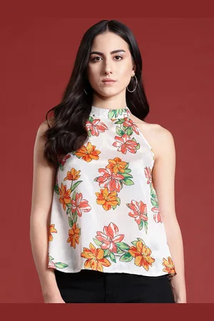 all about you Floral Print Halter Neck Top