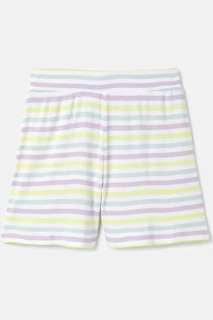 Benetton Girls Striped Pure Cotton Shorts