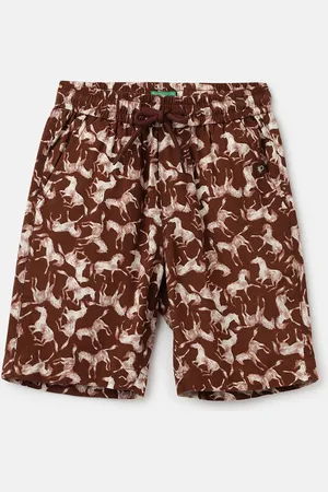 Benetton Boys Conversational Printed Mid Rise Cotton Shorts