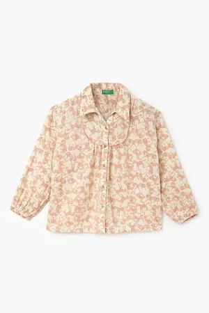 Benetton Floral Print Shirt Style Top