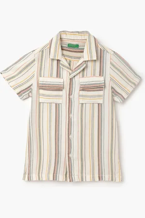 Benetton Boys Multi Stripes Opaque Casual Shirt