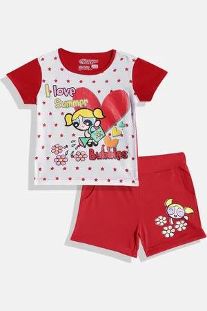 Eteenz Girls Printed Pure Cotton Clothing Set