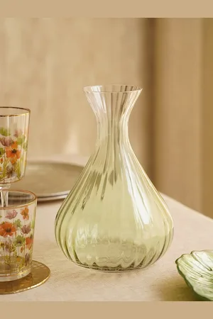 Pure Home and Living Green Ombre Glass Decanter