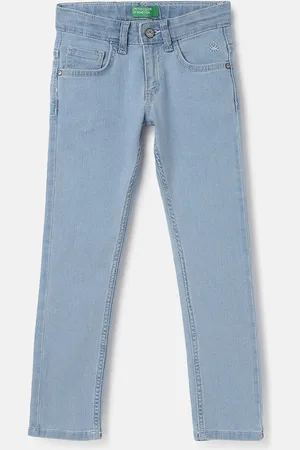 Benetton Boys Mid-Rise Slim Fit Light Fade Jeans