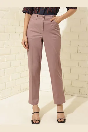 Fabindia Women High-Rise Cotton Plain Regular Trousers Trouser