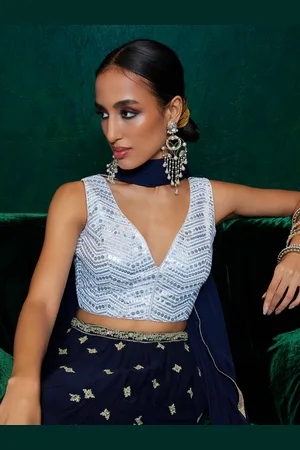 Soch Sequinned Embellished V-Neck Sleeveless Blouse
