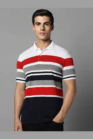 Louis Philippe Colourblocked Polo Collar Pure Cotton Slim Fit T-shirt
