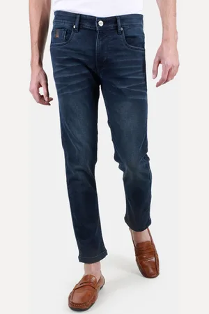 Duke Men Slim Fit Mid-Rise Light Fade Clean Look Cropped Cotton Stretchable Jeans