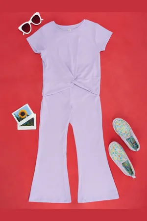 Pantaloons Girls T-shirt with Palazzos