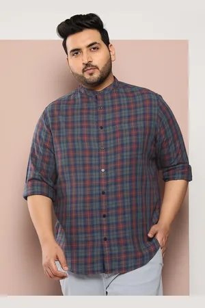 Sztori Men Plus Size Pure Cotton Checked Casual Shirt