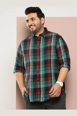 Sztori Men Plus Size Pure Cotton Checked Casual Shirt