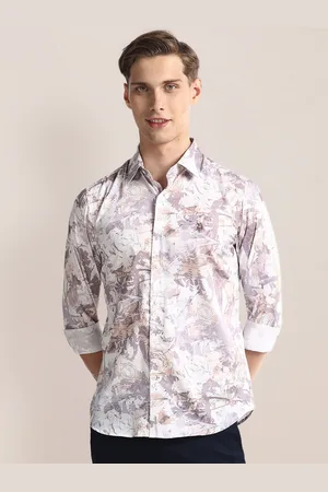 U.S. Polo Assn. Regular Fit Long Sleeves Spread Collar Floral Opaque Printed Casual Shirt