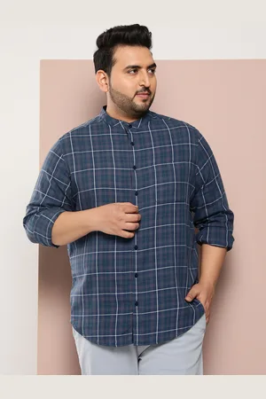 Sztori Men Plus Size Pure Cotton Checked Casual Shirt