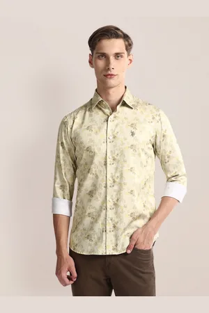 U.S. Polo Assn. Regular Fit Long Sleeves Spread Collar Floral Opaque Printed Casual Shirt