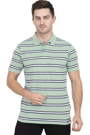 GODFREY Men Striped Polo Collar T-shirt