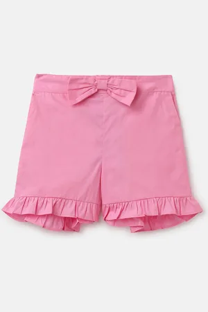 Benetton Girls Regular Fit Mid Rise Cotton Shorts