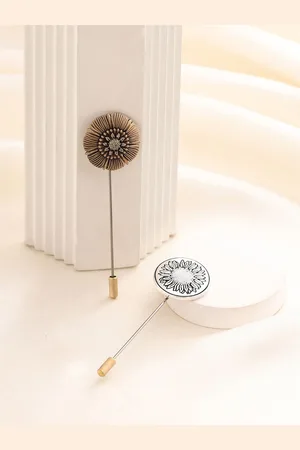 COSA NOSTRAA Men Set Of 2 Glittery Flower Power Lapel Pins Accessory Gift Set