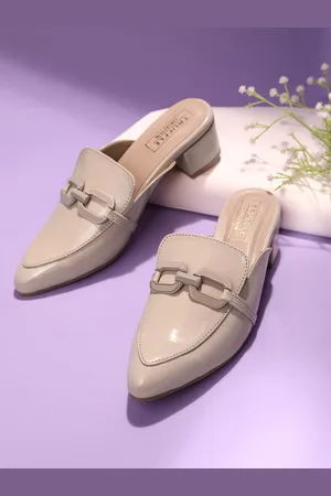 Truffle Collection Pointed Toe Block Heeled Mules
