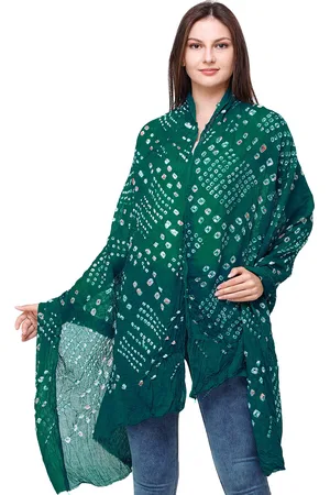 Exotic India Bay Berry Pure Cotton Tie-Dye Printed Silk Jodhpuri Dupatta
