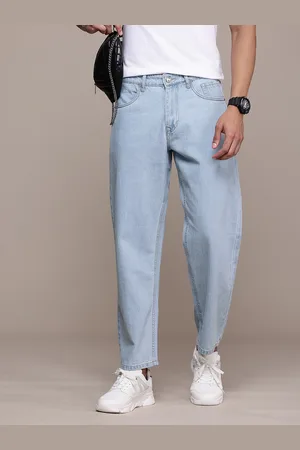 WROGN Men Pure Cotton Loose Relaxed Fit Light Fade Jeans