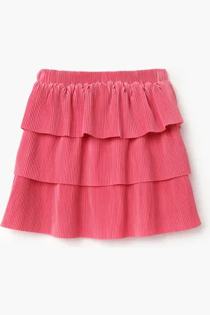 Benetton Girls Mid Rise Layered Flared Skirt