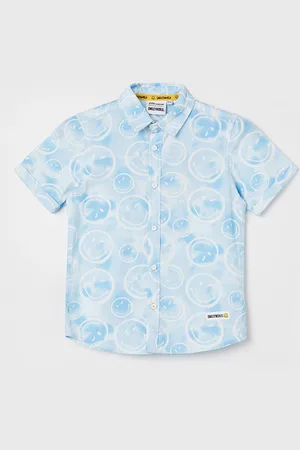 Lifestyle Boys Spread Collar Conversational Printed Casual Shirt