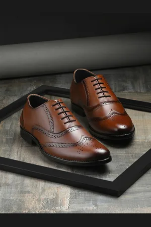 HERE&NOW Men Leather Formal Brogues