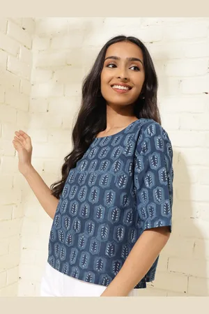 Fabindia Ethnic Motifs Printed Cotton Top