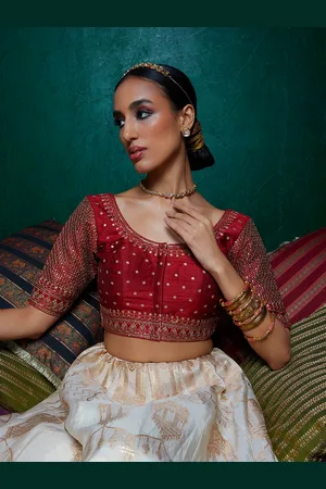 Soch Embroidered Sequinned Saree Blouse