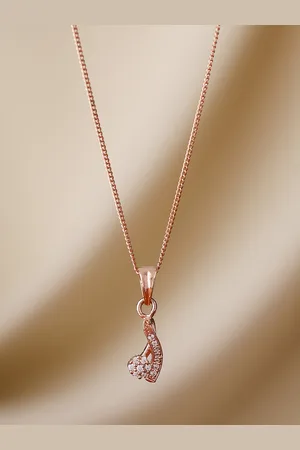 Priyaasi Rose Gold-Plated Floral-Shaped Pendant With Chain