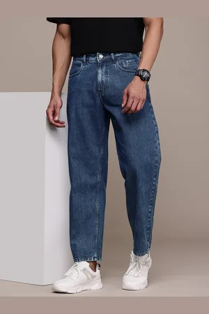 WROGN Men Pure Cotton Loose Relaxed Fit Light Fade Jeans