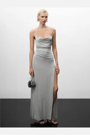 MANGO Cowl Neck Maxi Dress With Slit