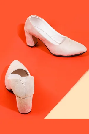 TRY ME Pointed Toe Block Heeled Pumps