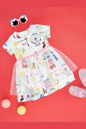 Pantaloons Infants Conversational Printed Fit & Flare Dress