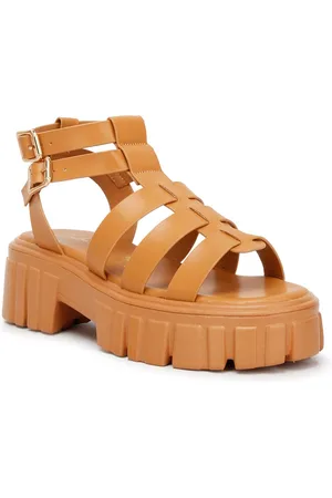 London Rag Strappy Faux Leather Platform Heels