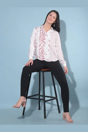 Crimsoune Club Classic Slim Fit Long Sleeves Spread Collar Opaque Printed Casual Shirt