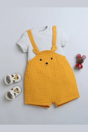 Nino Bambino Kids Infants Self Design Cotton Dungarees
