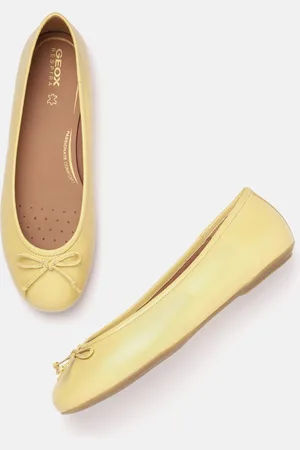 Geox Women Leather Ballerinas with Bows Flats