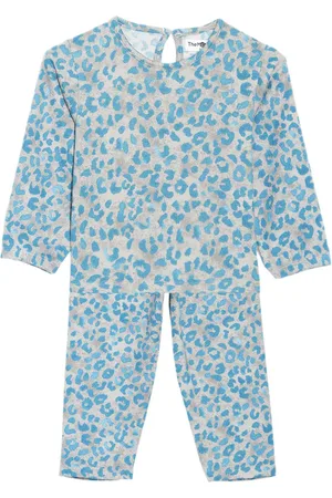 The Mom Store Girls Printed Pure Cotton T-shirt with Pyjamas