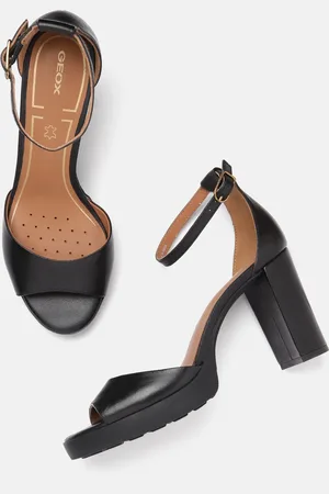 Geox Solid Leather Platform Sandals