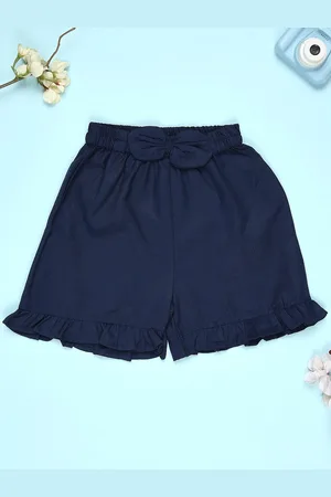 Cutiekins Girls Mid-Rise Bow Detailed Shorts