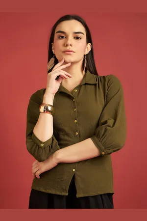 all about you Self Designed Puff Sleeve Shirt Style Top